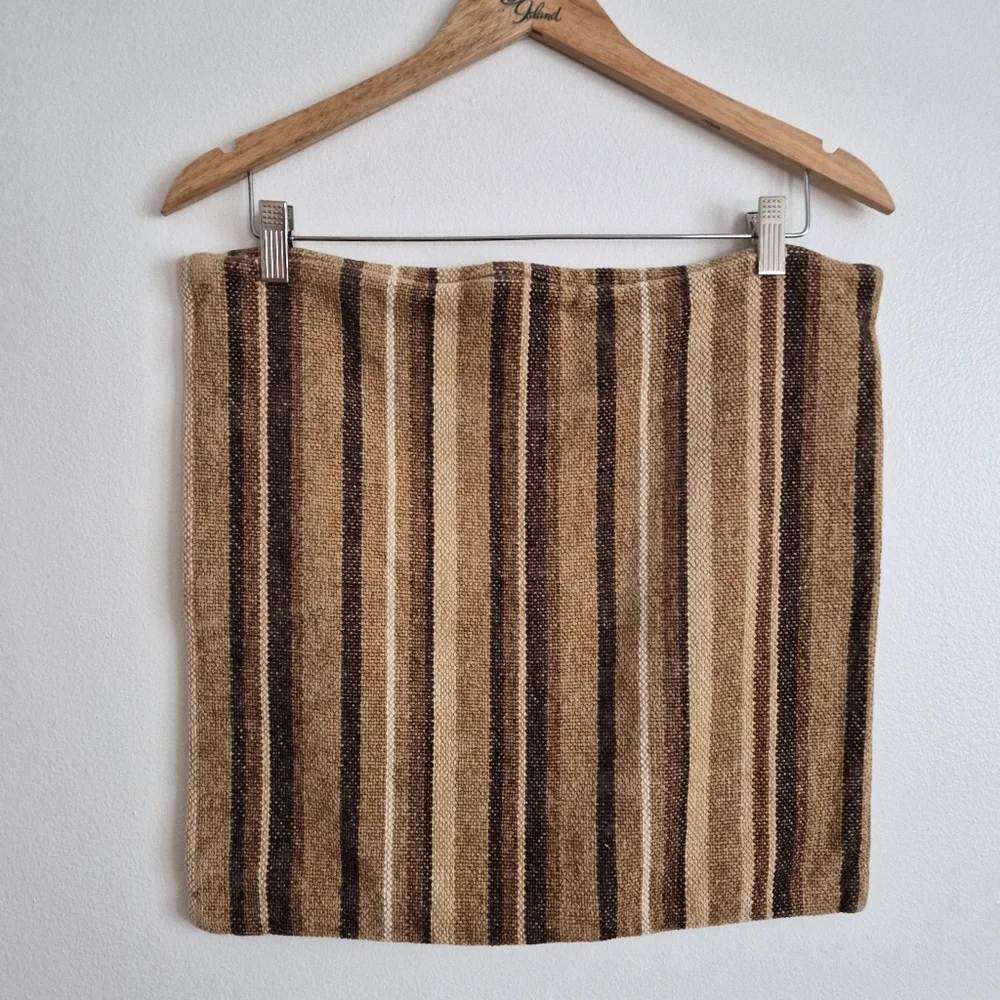 Restoration Hardware Striped Caramel Chocolqte Brown Pillow Cover
